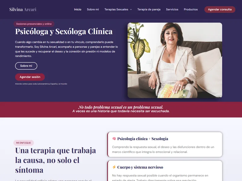 Sitio real de Silvina Arcari, psicóloga y sexóloga clínica