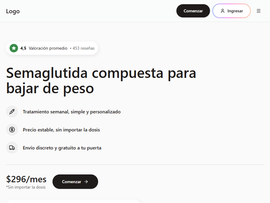 Concept de landing para telemedicina y bienestar