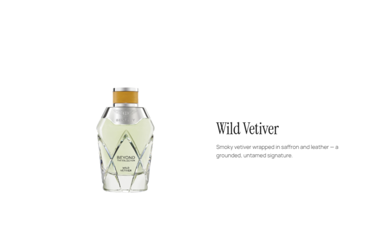 Concept de landing para colección de perfumes de lujo