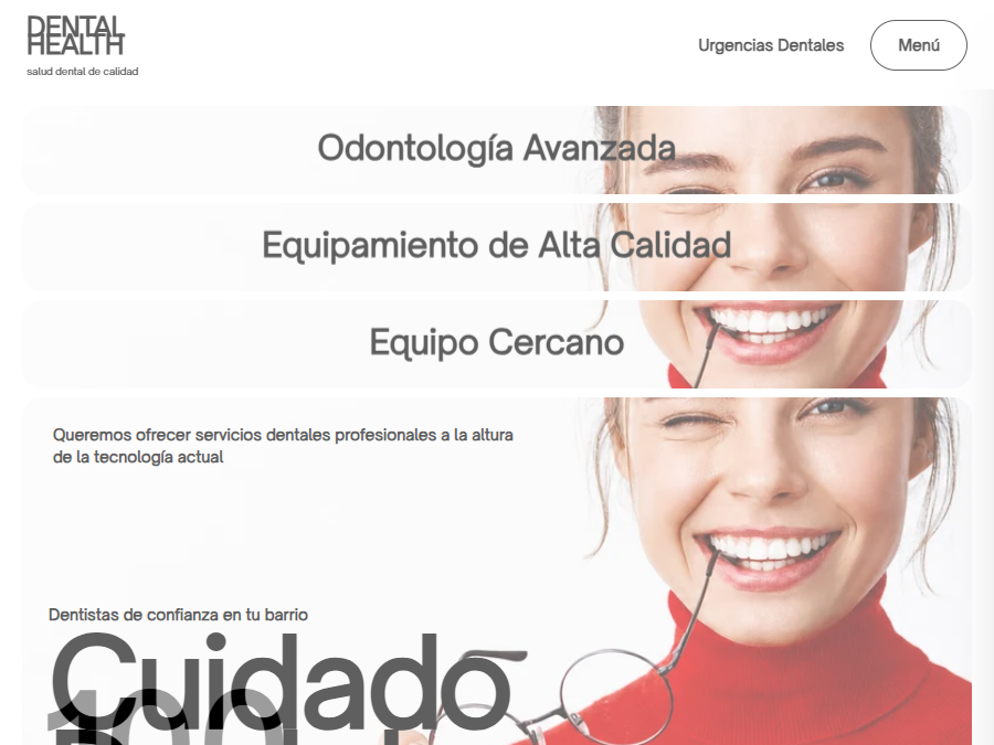 Concept de landing para clínica dental