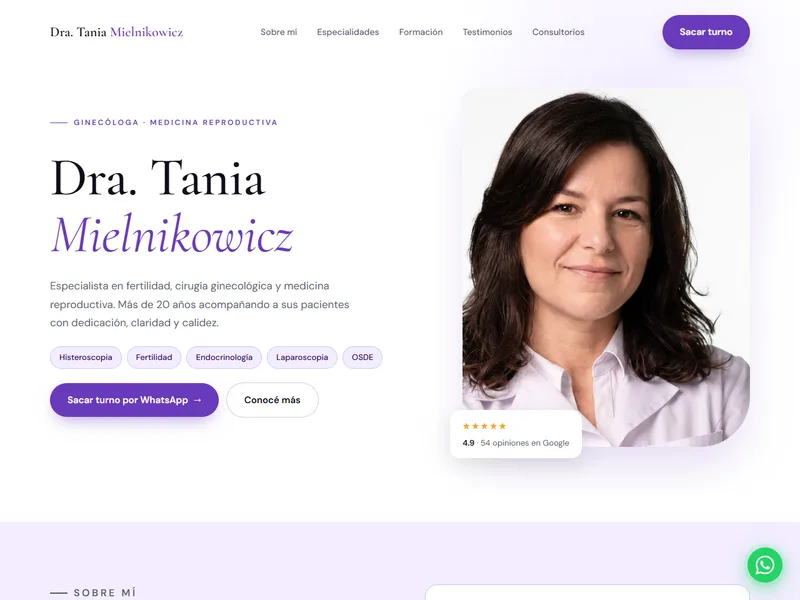 Sitio real de la Dra. Tania Mielnikowicz, ginecóloga
