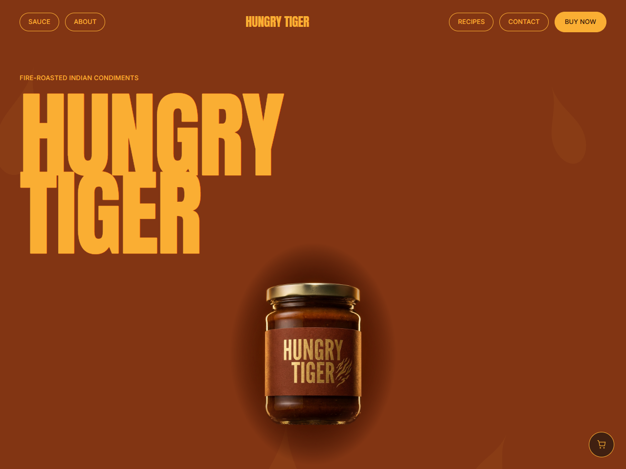 Concept de landing para marca de salsas picantes fire-roasted