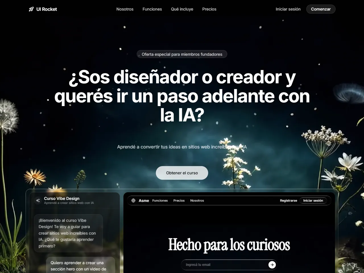Concept de landing para SaaS educativo