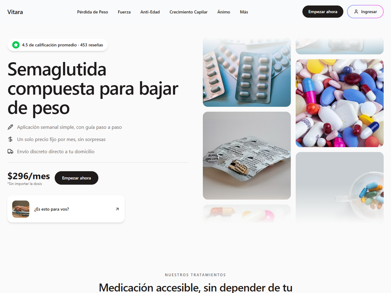 Concept de e-commerce de salud para medicación compuesta con seguimiento médico