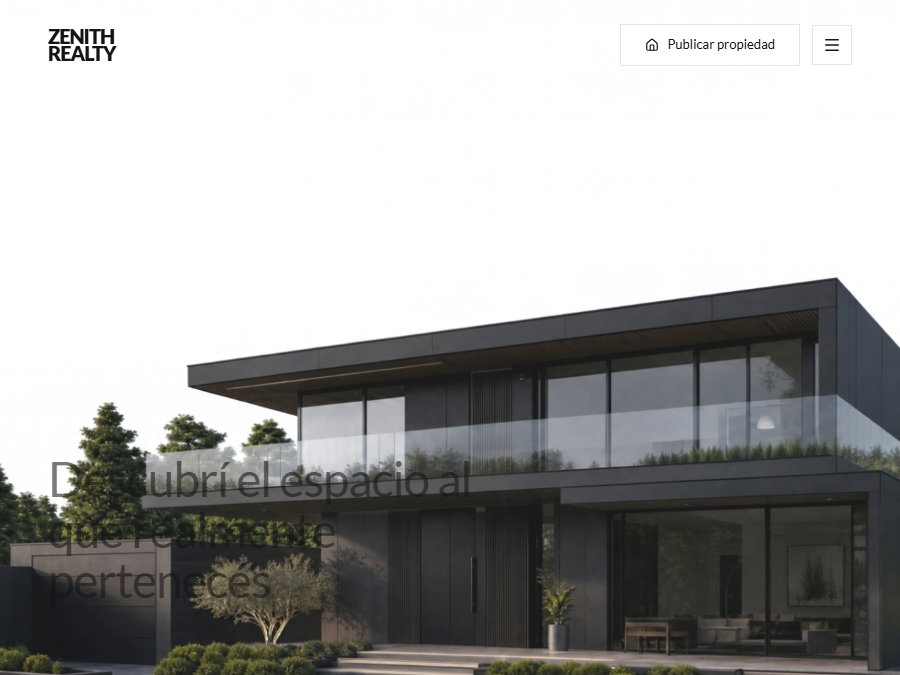 Concept de landing para inmobiliaria de lujo